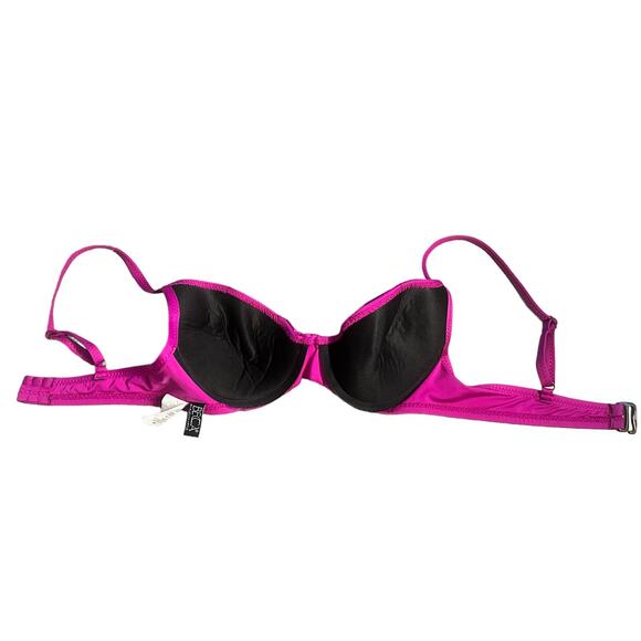 BECCA by Rebecca Virtue Women Padded Bathing Suit Bikini Top Magenta Pink M NWOT - Picture 4 of 10